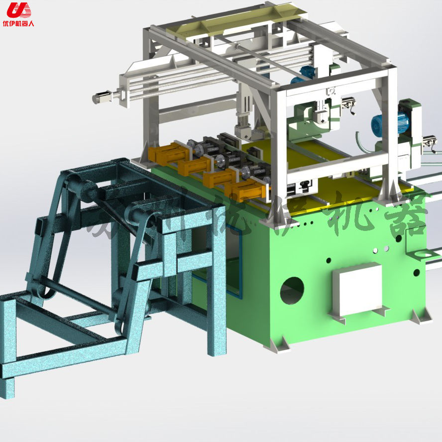 Automatic punching and drilling production line for rectangular tube