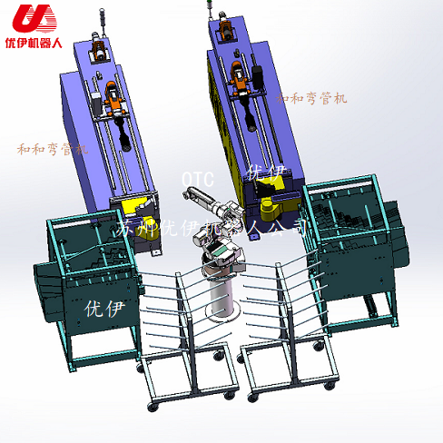 台湾和和弯管机与OTC机器人组自动线