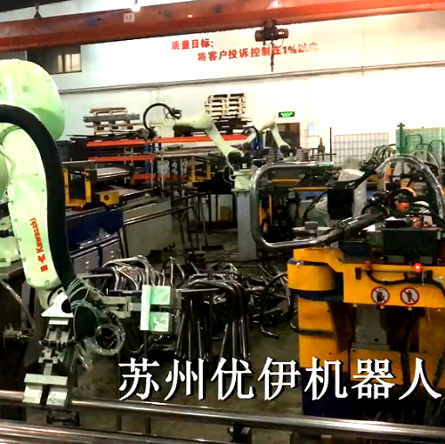 川崎机器人与张家港标准弯管机组自动线视频